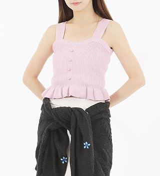 HOSHIページ　ハンドメイド　ニット　キャミソール　ボリュームフリル HOSHIページ ハンドメイド ニット キャミソール ボリューム